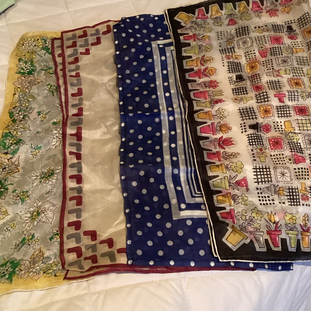 Colorful Patterned Head Scarves Set of 4